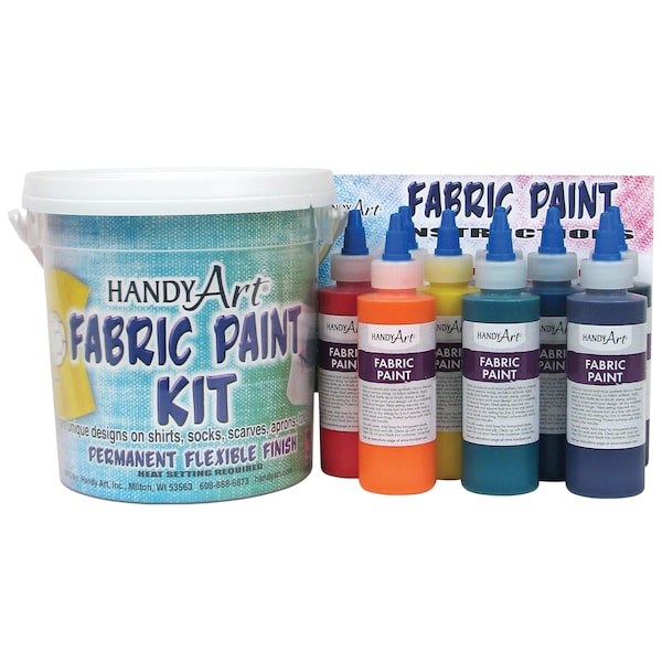 Fabric Paint Kit, Regular Colors, 4 oz. Bottles, PK9